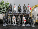 Ebros Set of 12 Medieval Knights Crusaders Figurines Suit of Armor Miniature