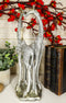Ebros Large Silver Giraffe Lovers Couple Statue 12.5" Tall Safari Savannah Standing Giraffe Husband and Wife with Heart Shaped Neck Figurine Decor for Valentine's Day Anniversary Birthday Gift
