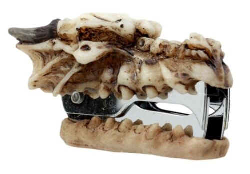 Skeleton Ossuary Bone Dragon Head Staple Remover 3.25"L Desktop Office Accessory