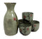 Ebros Gift Japanese 5oz Ceramic Matcha Cherry Blossom Sake Set Flask With Four Cups Made In Japan