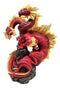 Magma Lava Volcano Hydra Three Headed Dragon Figurine 10.5" Height