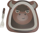 Ebros Bison Buffalo 5 Piece Organic Bamboo Dinnerware Set For Children Toddler