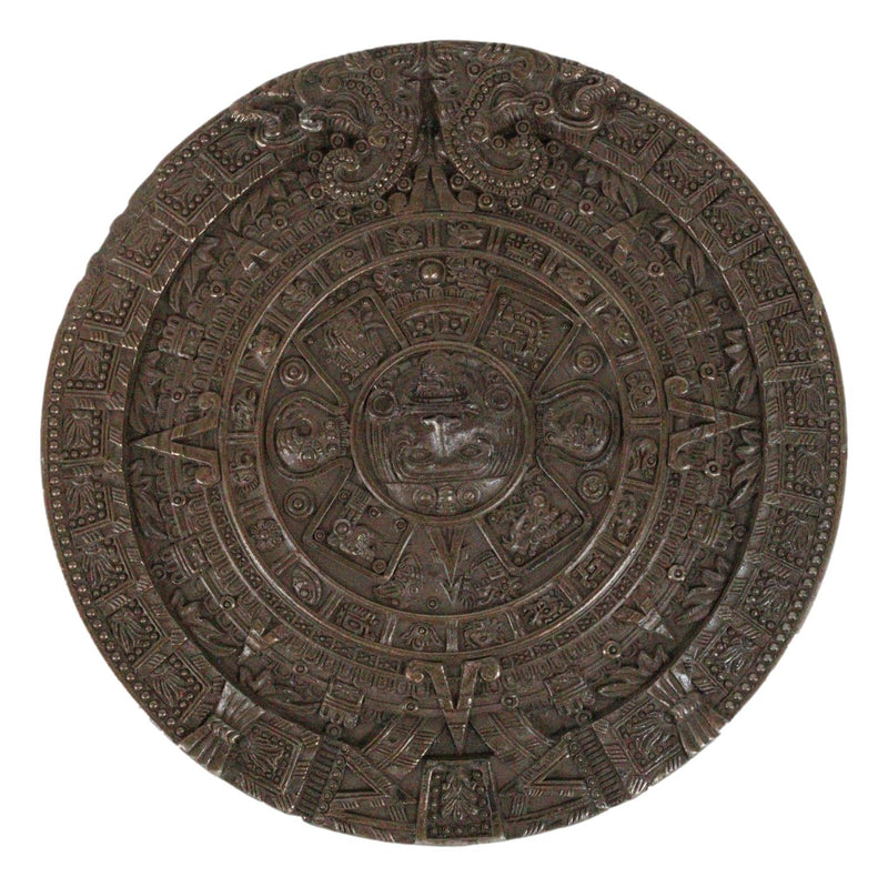 Aztec Maya Solar Sun Calendar Mesoamerican Medallion Jewelry Box Figurine