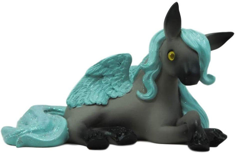 Ebros Whimsical Fairy Tale Pegasus Horse Figurine Shelf Decor (Aqua Blue Delphi)