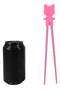 Pink Ribbon Miss Piggy Pig Reusable Training Chopsticks Set With Silicone Helper