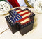Western Country Patriotic US American Flag Memorial Cross Decorative Jewelry Box