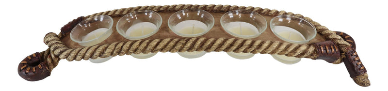 Western Cowboy Braided Lasso Ropes Votive Tea Light Candles Holder Figurine