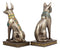 Egyptian Goddess Bastet And God Anubis Sitting On Pedestal Statue Set Of 2