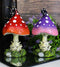 Enchanted Fairy Garden Miniature Colorful Toadstool Mushrooms Figurine Set of 2