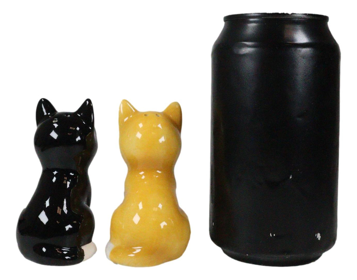Kissing Black And Yellow Kittens Salt And Pepper Shakers Cat Pair Kitchen Decor - Ebros Gift