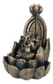 Hindu Elephant God Ganesha On Lotus Throne Backflow Cone Incense Burner Figurine