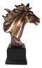 Western Wildlife Running Horse Stallion Head Bust Figurine With Trophy Base