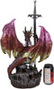 Ebros Gift Large Hyperion Red Ember Crystal Heart Armored Dragon Guardian of Orb and Excalibur Dagger Blade Sword Statue 12" Tall Medieval Dungeons and Dragons Fantasy Decorative Sculpture
