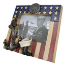 American Flag Navy Sailor Medal With Anchor Hat And Boot 5"X7" Picture Frame
