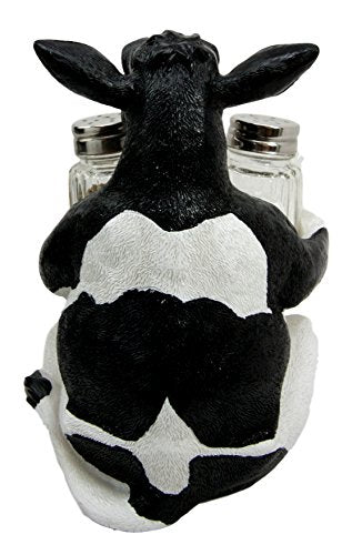 Ebros Farm Grassland Bovine Cattle Cow Moo Moo Salt Pepper Shakers Holder Set - Ebros Gift