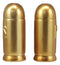 Western Cylindrical Ammo Shells Gold Tone Bullets Ceramic Salt And Pepper Set