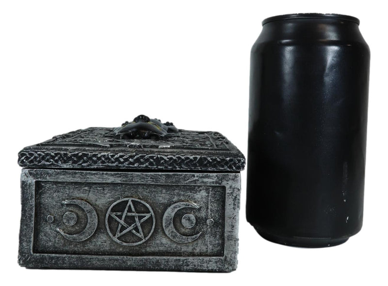Fortune Telling Triple Moon Black Cat Wicca Tarot Cards Decorative Box Figurine