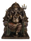 Ebros 8.25 Inch Ganesha on Throne Mythological Indian Resin Statue Figurine