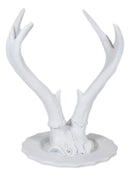 Contemporary Chic Rustic White Double Buck Deer Stag Antlers Jewelry Tree Holder