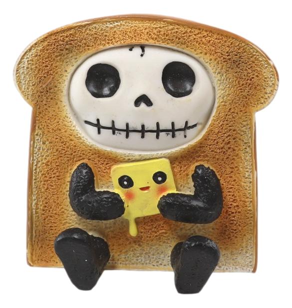 Ebros Furry Bones French Toast Bread Swiss Cheese Breakfast Skeleton Figurine