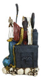 Large Rainbow Robe Santa Muerte Holy Death With Seven Powers Sitting 21"H Statue
