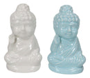 Zen Monk Monastery Baby Buddha Monks Meditating Ceramic Salt And Pepper Shakers