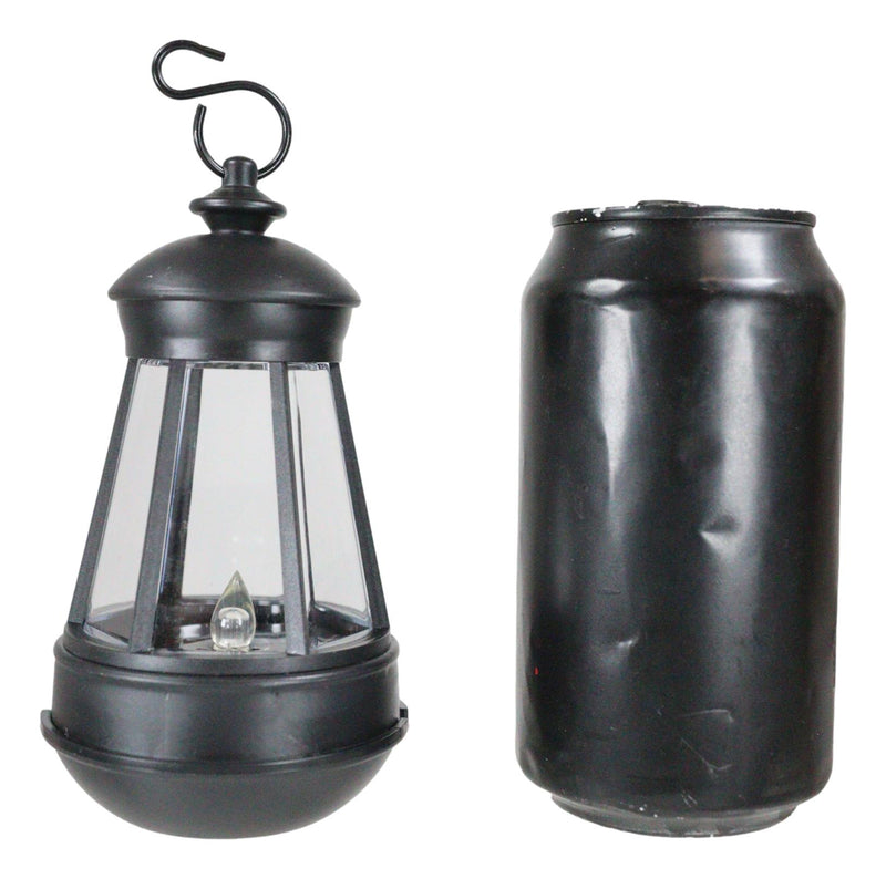 Ebros Gift Set of 2 Plastic Solar Hanging Colorful LED Lantern Lights 5.5"H