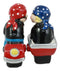 Patriotic Biker Couple Riding Motorcycle and Side Car Rig Salt Pepper Shakers