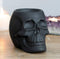 Set Of 2 Black And White Gothic Skull Skeleton Ceramic Votive Candle Oil Warmers
