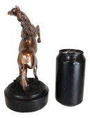 Western Black Beauty Prancing Horse Bronzed Resin Figurine With Museum Base