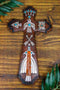 Rustic Aztec Mayan Indian Silver Bird Crossed Arrows Turquoise Stones Wall Cross