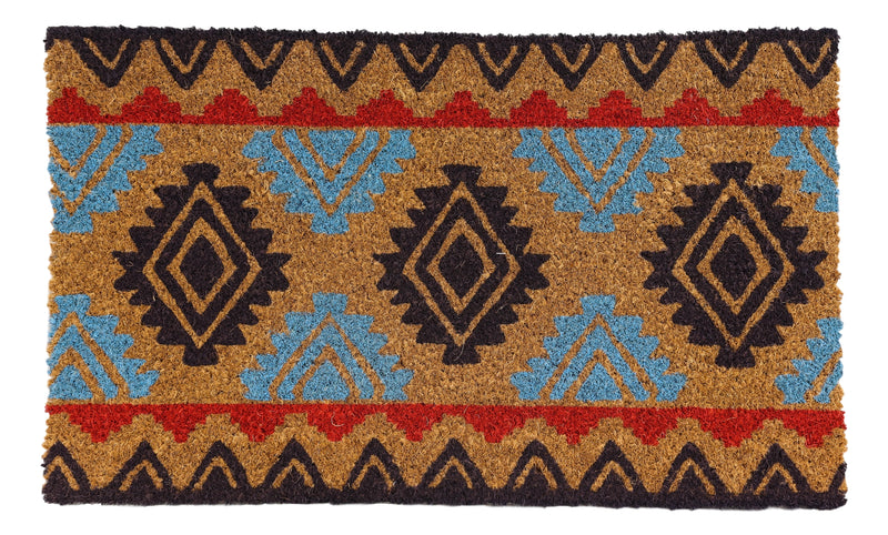 Southwest Navajo Vector Patterns Coir Coconut Fiber Floor Mat Doormat 29"X17"