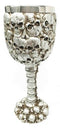 Gun Metal Silver Ossuary Skull Heaps Graveyard of Lost Souls Wine Goblet Chalice