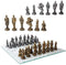 Medieval Warfare Age Of Knights & Kings Resin Chess Pieces With Glass Board Set