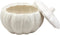 Ebros Ceramic Stoneware White Harvest Pumpkin Bowl With Lid 6"Diameter X 1 PC