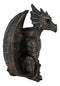 Gothic Winged Dragon Guard Gargoyle With Translucent Eyes Candle Holder Figurine