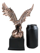 King Of The Skies Bald Eagle On Rock Stretching Out Wings Figurine With Base