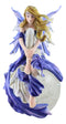 Ebros Blonde Fairy Sitting On Lunar Full Moon Statue 8.5" Tall by Nene Thomas