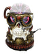 Ebros Steampunk Electric Plasma Laser Static Storm Ball Skull Decor Lamp 7" H