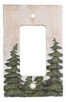 Rustic Evergreen Pine Trees Forest 2-Pack Single Rocker Switch Wall Cover Plates