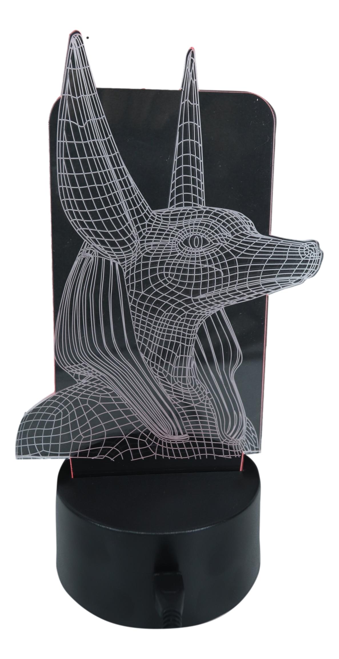 Egyptian God Of Afterlife Anubis Acrylic Art Panel Colorful LED Night Light