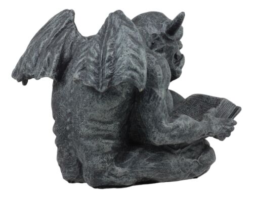 Notre Dame Horned Gargoyle With Spell Book Statue Demonic Bibliography Watchmen