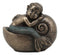 Merbaby Sleeping In Nautilus Shell Bed Figurine 3.5" Long Small Mermaid Baby Boy