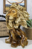Ebros Gift Mufasa The Wise Lion King of The Jungle Bust Decorative Figurine 11.25" H Resin in Faux Wood Finish Animal Decor Safari Lions Giant Cats Pride Rock Sculpture Statue