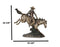Large Western Cowboy With Lasso On Bucking Horse Statue 19"L Faux Bronze Resin