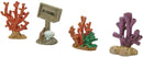 Ebros Nautical Reef Corals No Fishing Sign Small Miniature Figurines Set of 4