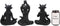 Ebros Larger 8.5"H See Hear Speak No Evil Zen Yoga Black Cats Figurine Set of 3