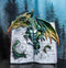 Guardian Of Bibliography Gold Green Dragon Emerging Out Of Spell Book Figurine