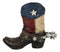 Rustic Western Cowboy Faux Leather Texas State Flag Boot With Spur Pen Holder