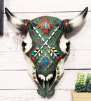 Southwestern Boho Chic Crossed Arrows Navajo Bull Cow Skull Wall Decor Plaque